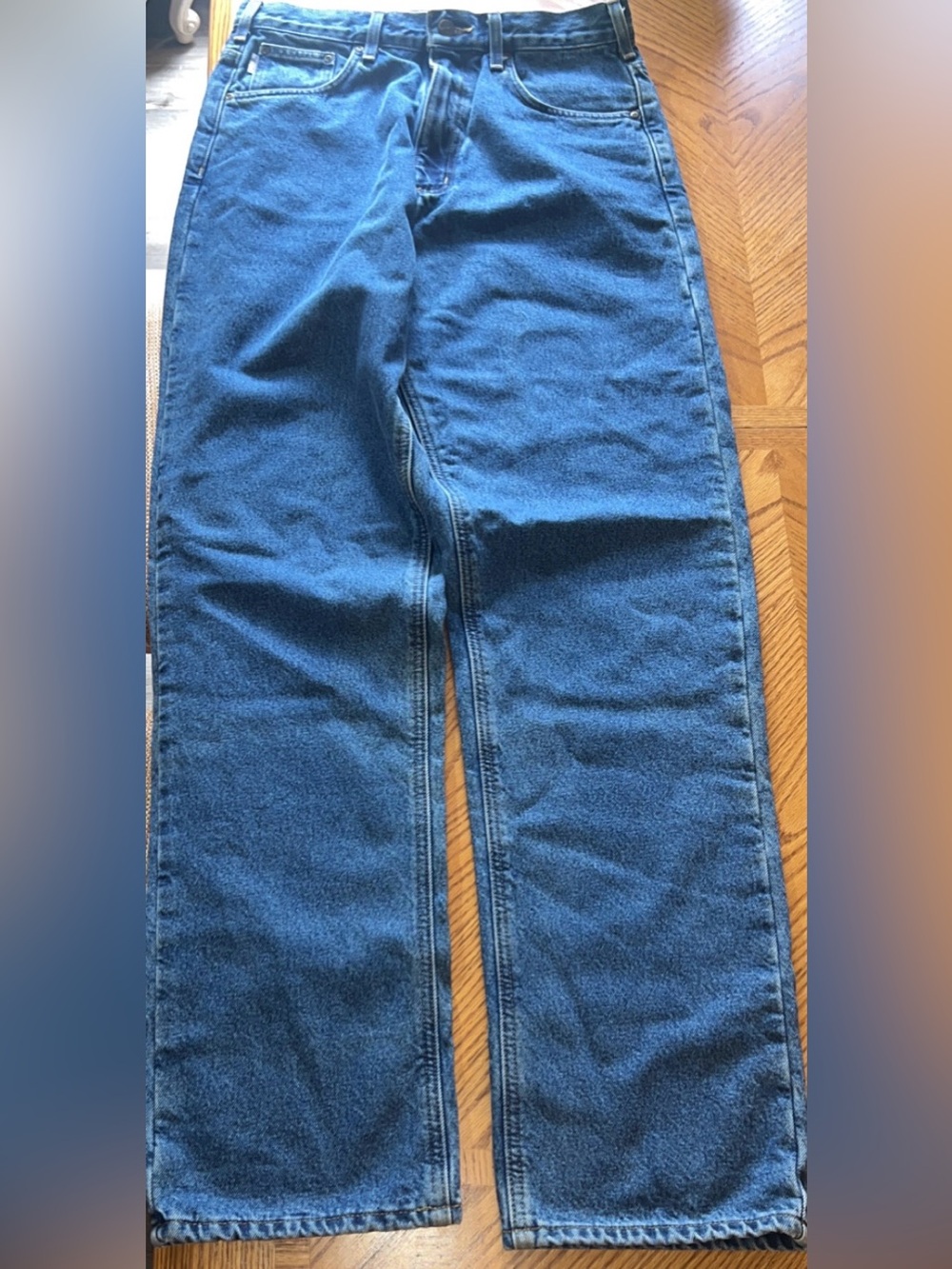 Carhartt Men's Relaxed fleece lined Straight Blue Jeans
